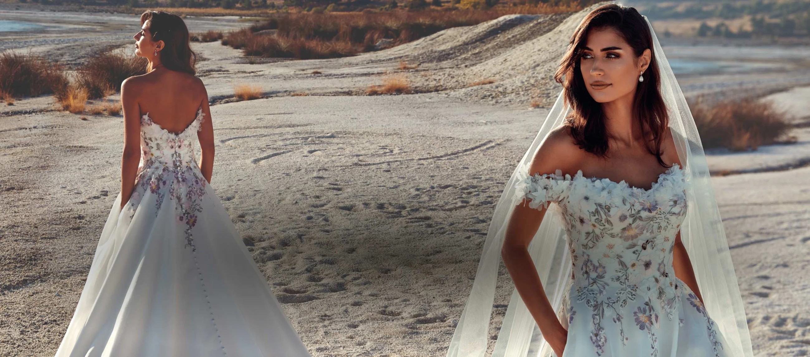 A Model wearing a white gown on the beach Desktop